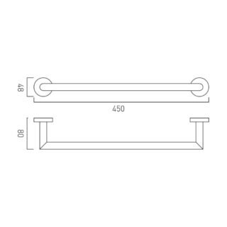 Vado Individual Spa Towel rail With knurled Accents - 450mm Long - Image 3