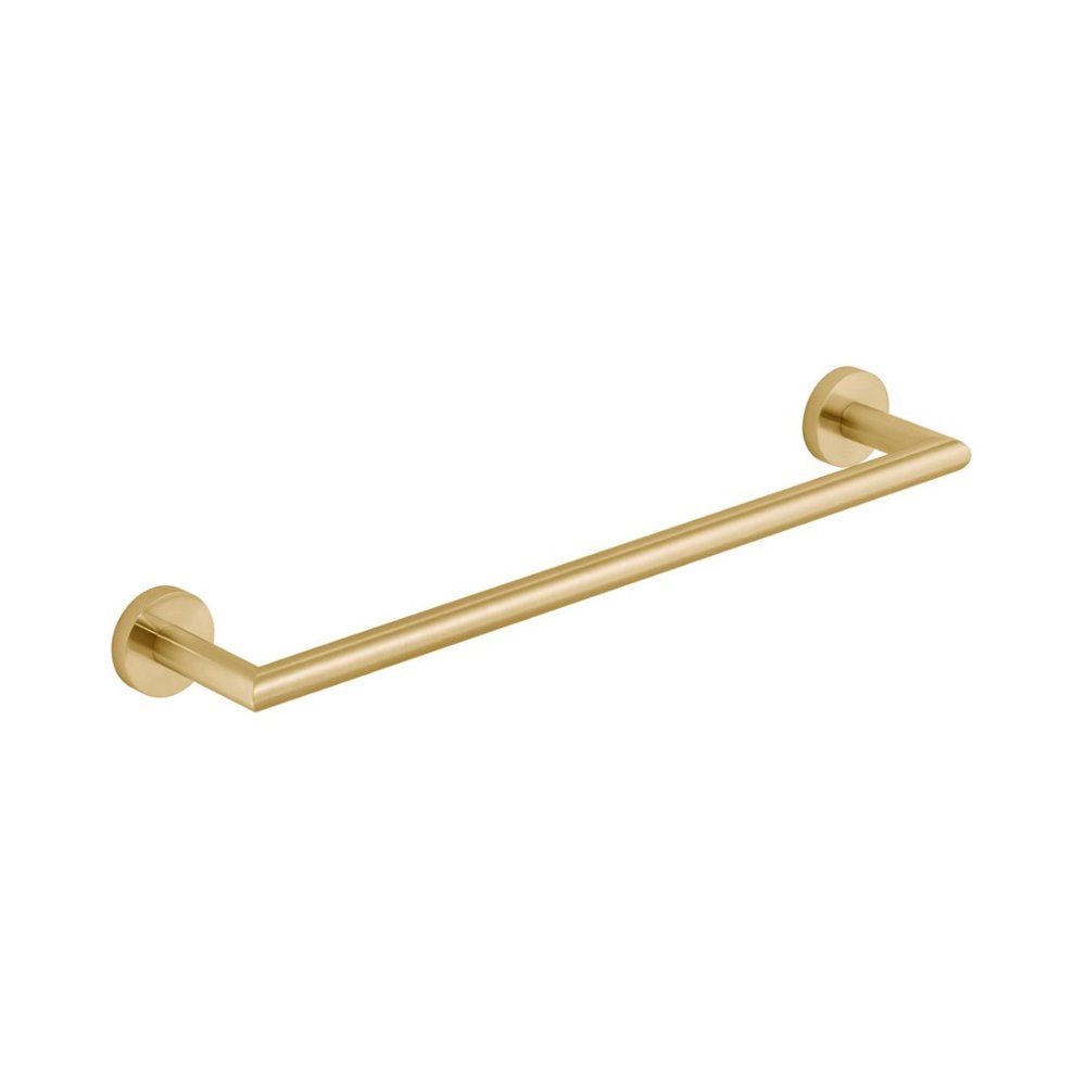 Vado Individual Spa Towel rail With knurled Accents – 450mm Long - Brushed Gold