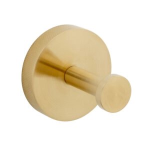 Vado Individual Spa Single Robe Hook With knurled Accents - Brushed Gold