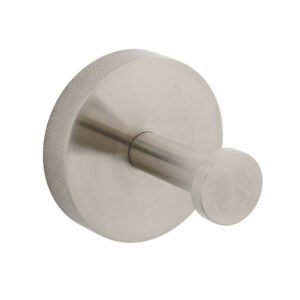 Vado Individual Spa Single Robe Hook With knurled Accents - Brushed Nickel