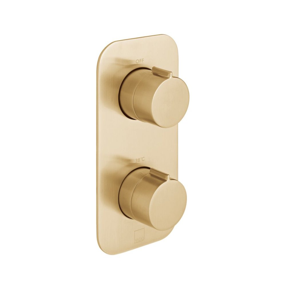 Vado Individual Tablet Altitude 1 Outlet Vertical Concealed Thermostatic Shower Valve - Brushed Gold