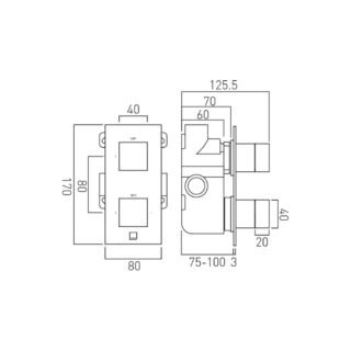 Vado Individual Tablet Notion 1 Outlet Vertical Concealed Thermostatic Shower Valve - Image 3