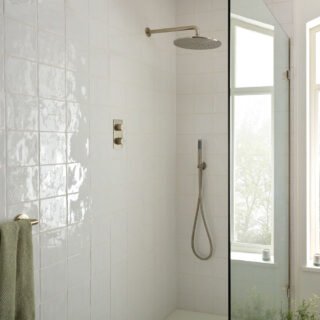 Vado Individual Tablet Vertical 2 Outlet Thermostatic Concealed Valve with Knurled Handles - Image 7