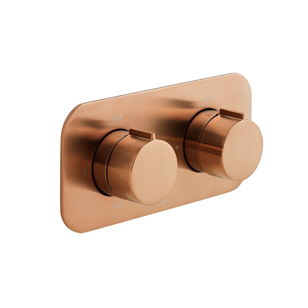 Vado Individual Tablet Altitude 2 Outlet Horizontal Concealed Thermostatic Shower Valve - Brushed Bronze