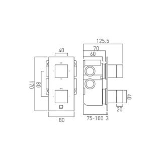 Vado Individual Tablet Notion 2 Outlet Vertical Concealed Thermostatic Shower Valve - Image 3