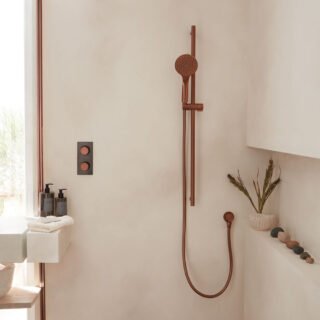 Vado Individual Tablet Fusion Vertical 2 Outlet Thermostatic Concealed Valve with Knurled Handles and Mixed Finish - Image 8