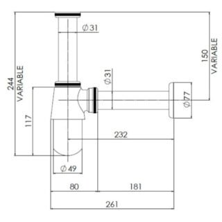BC Designs Basin Bottle Trap - Image 3