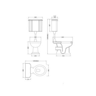 BC Designs Victrion Medium Level Toilet - White - Image 4