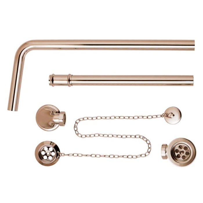 BC Designs Plug & Chain Exposed Extended Bath Waste - Copper