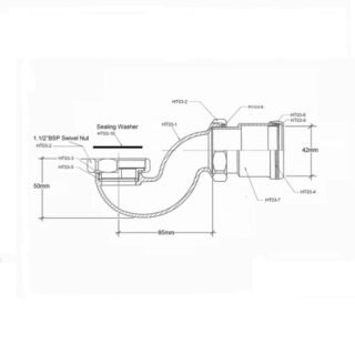 BC Designs Exposed Low Bath Trap with Adapter And Pipe - Image 2