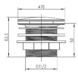 BC Designs Push Down Slotted Bath Waste for Cian Baths - Image 2