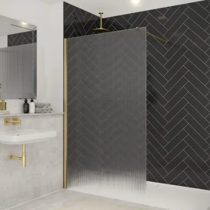 Merlyn Ionic Wetroom Swivel Panel - Brushed Brass
