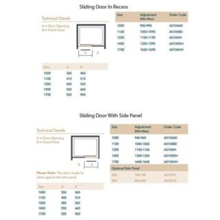 Merlyn Ionic Essence Frameless Sliding Shower Door - Side Panel Options - Image 2