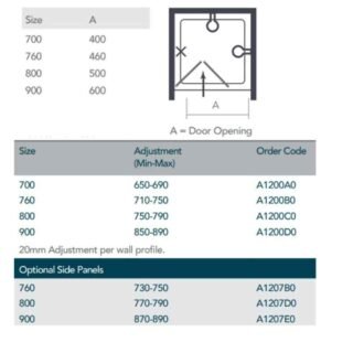 Merlyn Ionic Source Bi-Fold Shower Door - Side Panel Options - Image 2