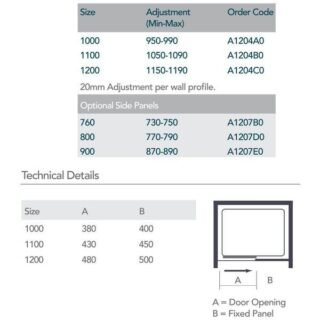Merlyn Ionic Source Sliding Shower Door - Side Panel Options - Image 2