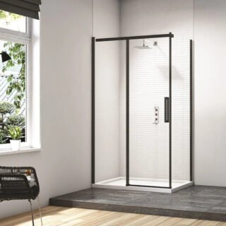 Merlyn Black Sliding Shower Door - Side Panel Options - Image 5