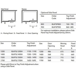 Merlyn Black Sliding Shower Door - Side Panel Options - Image 2