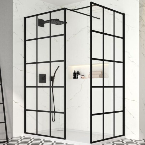 Merlyn Black Squared Shower wall Wetroom Panel - Image 3