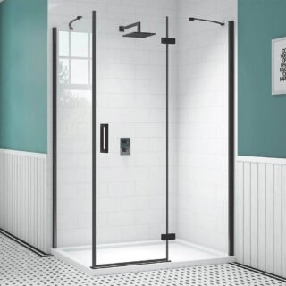 Merlyn Black Inline Hinged Shower Door - Side Panel Options - Image 3