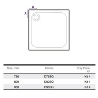 Merlyn MStone Square Shower Tray with Waste - Image 2