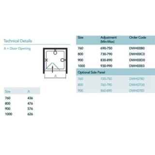 Merlyn Ionic Essence Framed Bifold Shower Door - Side Panel Options - Image 2