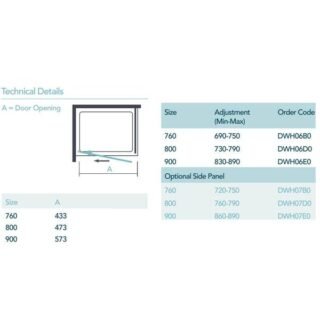 Merlyn Ionic Essence Framed Pivot Shower Door - Side Panel Options - Image 2