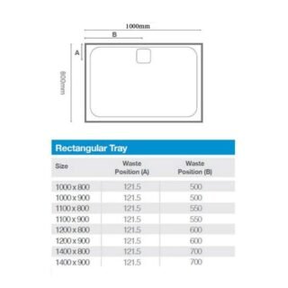 Merlyn Level25 Rectangular Shower Tray with Waste - Image 2