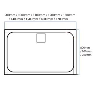 Merlyn Level25 Slip Resistant Rectangular Shower Tray with Waste - Image 2