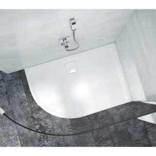 Merlyn Level25 Slip Resistant Offset Quadrant Shower Tray with Waste - Image 3