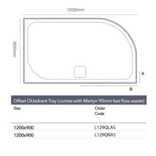 Merlyn Level25 Slip Resistant Offset Quadrant Shower Tray with Waste - Image 2