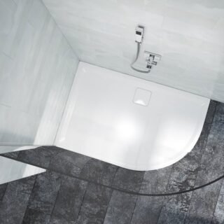 Merlyn Level25 Quadrant Shower Tray with Waste - 900mm x 900mm - White - Image 3