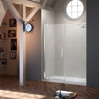 Merlyn 10 Series Pivot Shower Door with Inline Panel - Side Panel Options - Image 5