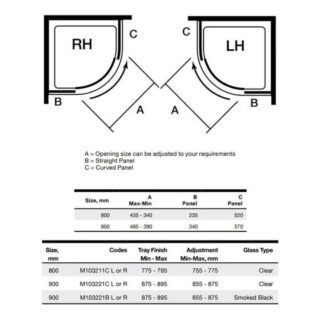 Merlyn 10 Series Single Door Quadrant Shower Enclosure - Image 2
