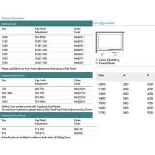 Merlyn 6 Series Sliding Shower Door - Side Panel Options - Image 2