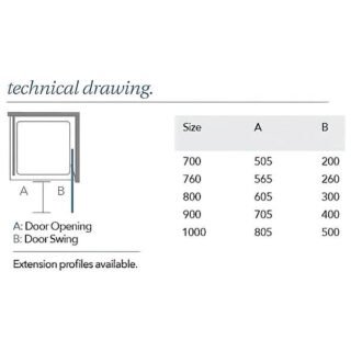 Merlyn 8 Series In-Fold Shower Door - Side Panel Options - Image 2