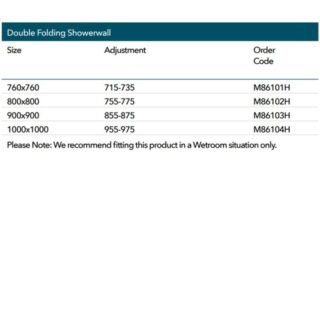 Merlyn 8 Series Double Folding Wetroom Glass Panel - Image 2