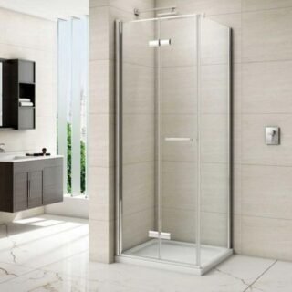 Merlyn 8 Series Frameless  Hinged Bi-Fold Shower Door - Side Panel Options - Image 3