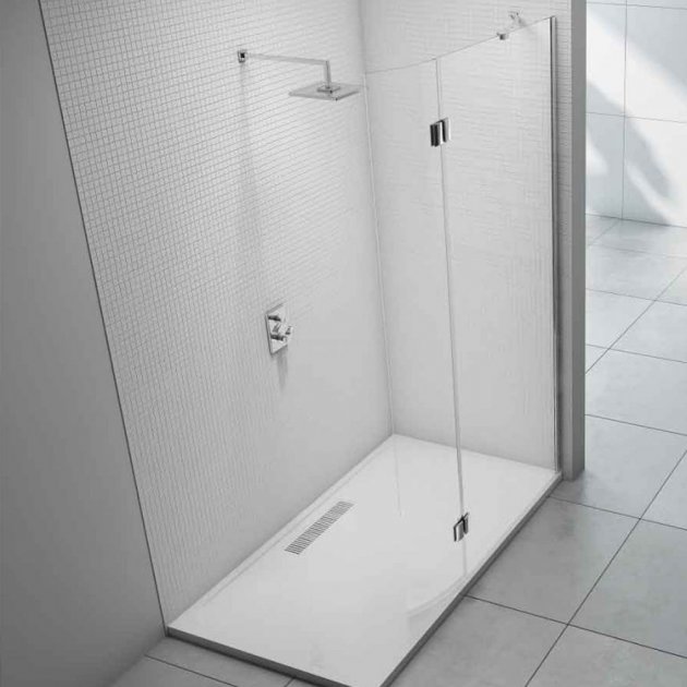 Merlyn 8 Series Wetroom Glass Panel With Hinged Panel - 1000mm
