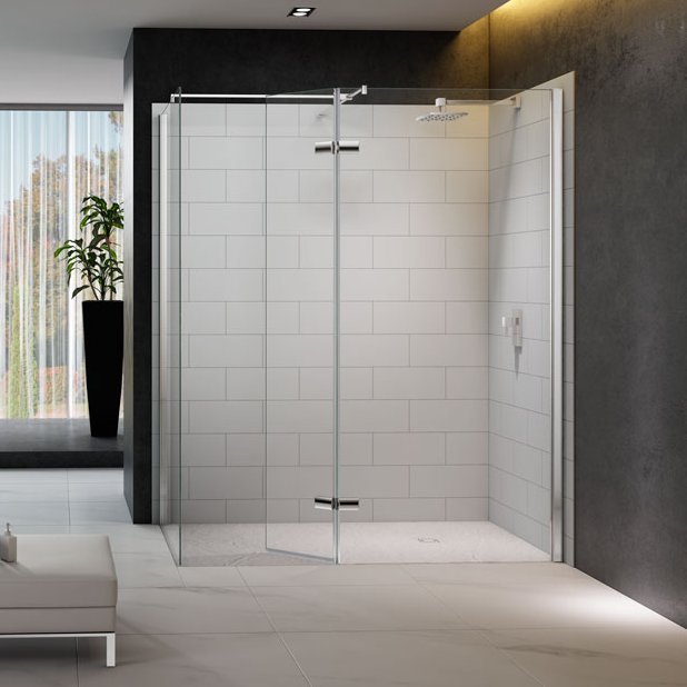 Merlyn 8 Series Walk-In Shower Enclosure With Hinged Swivel Panel - 1500mm X 900mm