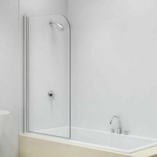 Merlyn Single Curved Panel Bath Screen - 8mm Glass - 1500mm x 800mm - Image 3