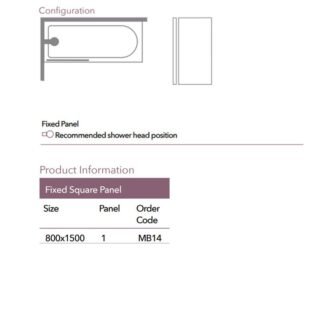 Merlyn Fixed Square Panel Bath Screen - Image 2