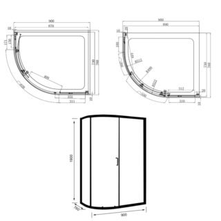 Merlyn Mbox Single Door Offset Quadrant Shower Enclosure - Image 2