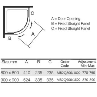 Merlyn Mbox Loft Double Door Quadrant Shower Enclosure - Image 2