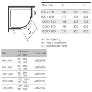 Merlyn Mbox Double Door Offset Quadrant Shower Enclosure - Image 2