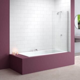 Merlyn Single Panel Hinged Square Bath Screen - 6mm Glass - 1500mm x 800m - Image 3