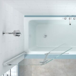 Merlyn Two Panel Square Hinged Bath Screen - Image 3