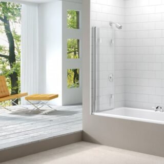 Merlyn Ionic Three Folding Square Bath Screen - 8mm Glass - 1500mm x 1400mm - Image 3
