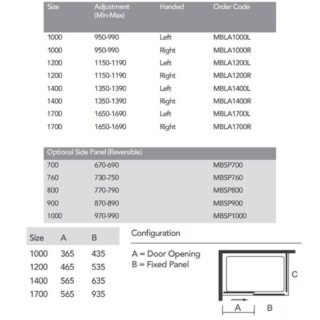 Merlyn Mbox Low Level Access Sliding Shower Door - Side Panel Options - Image 2