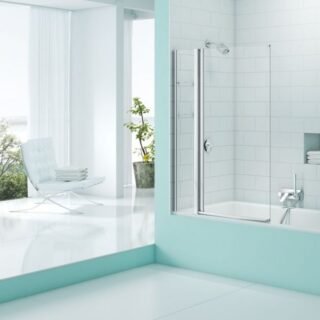 Merlyn Secure Seal Square Hinged Bath Screen - 6mm Glass - 1500mm X 800mm - Image 3