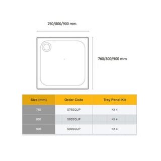Merlyn Touchstone 4 Upstand Square Shower Tray - Image 2